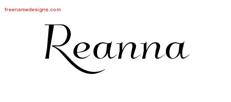 Elegant Name Tattoo Designs Reanna Free Graphic