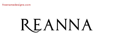 Regal Victorian Name Tattoo Designs Reanna Graphic Download