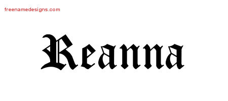 Blackletter Name Tattoo Designs Reanna Graphic Download