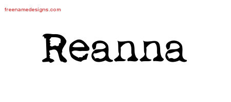 Vintage Writer Name Tattoo Designs Reanna Free Lettering