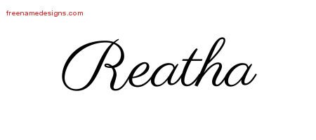Classic Name Tattoo Designs Reatha Graphic Download