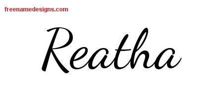 Lively Script Name Tattoo Designs Reatha Free Printout