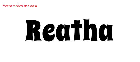 Groovy Name Tattoo Designs Reatha Free Lettering