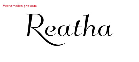 Elegant Name Tattoo Designs Reatha Free Graphic