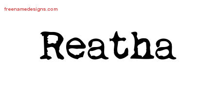 Vintage Writer Name Tattoo Designs Reatha Free Lettering