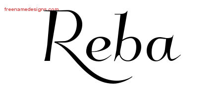 Elegant Name Tattoo Designs Reba Free Graphic