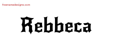 Gothic Name Tattoo Designs Rebbeca Free Graphic