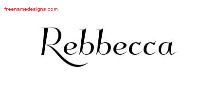 Elegant Name Tattoo Designs Rebbecca Free Graphic