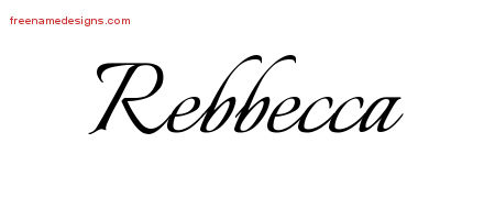 Calligraphic Name Tattoo Designs Rebbecca Download Free