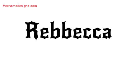 Gothic Name Tattoo Designs Rebbecca Free Graphic