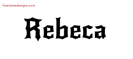 Gothic Name Tattoo Designs Rebeca Free Graphic