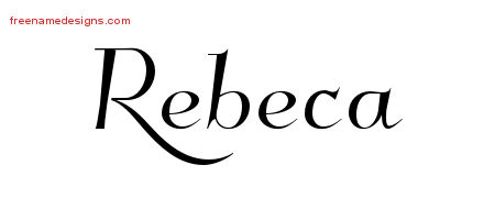 Elegant Name Tattoo Designs Rebeca Free Graphic