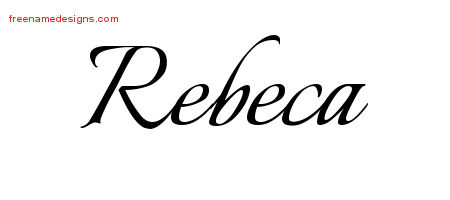Calligraphic Name Tattoo Designs Rebeca Download Free
