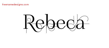 Decorated Name Tattoo Designs Rebeca Free