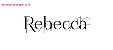 Decorated Name Tattoo Designs Rebecca Free