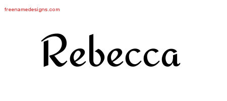 Calligraphic Stylish Name Tattoo Designs Rebecca Download Free