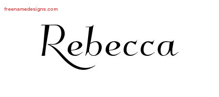 Elegant Name Tattoo Designs Rebecca Free Graphic
