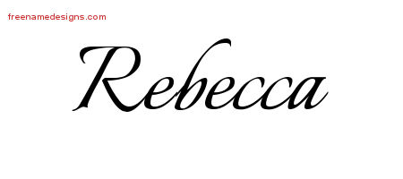 Calligraphic Name Tattoo Designs Rebecca Download Free