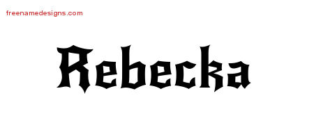 Gothic Name Tattoo Designs Rebecka Free Graphic