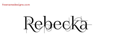 Decorated Name Tattoo Designs Rebecka Free