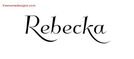 Elegant Name Tattoo Designs Rebecka Free Graphic