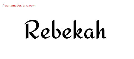Calligraphic Stylish Name Tattoo Designs Rebekah Download Free