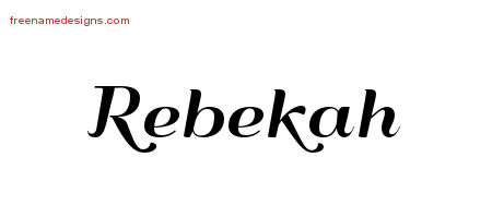 Art Deco Name Tattoo Designs Rebekah Printable