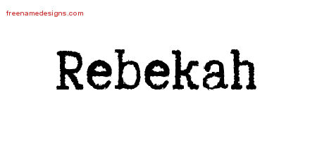 Typewriter Name Tattoo Designs Rebekah Free Download