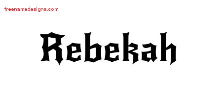 Gothic Name Tattoo Designs Rebekah Free Graphic
