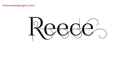Decorated Name Tattoo Designs Reece Free Lettering