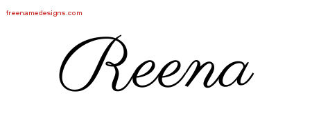 Classic Name Tattoo Designs Reena Graphic Download