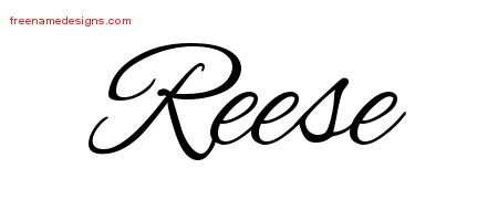 Cursive Name Tattoo Designs Reese Free Graphic