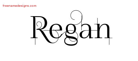 Decorated Name Tattoo Designs Regan Free
