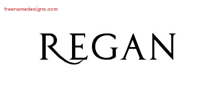 Regal Victorian Name Tattoo Designs Regan Graphic Download