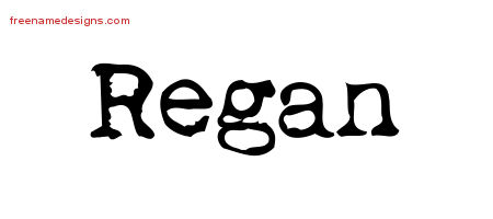 Vintage Writer Name Tattoo Designs Regan Free Lettering