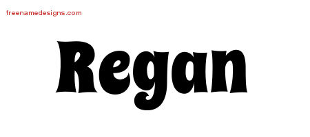 Groovy Name Tattoo Designs Regan Free Lettering