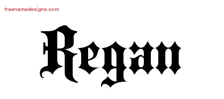 Old English Name Tattoo Designs Regan Free