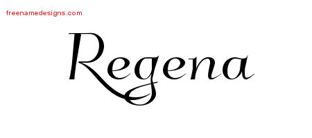 Elegant Name Tattoo Designs Regena Free Graphic