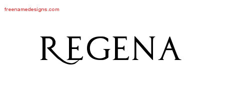 Regal Victorian Name Tattoo Designs Regena Graphic Download