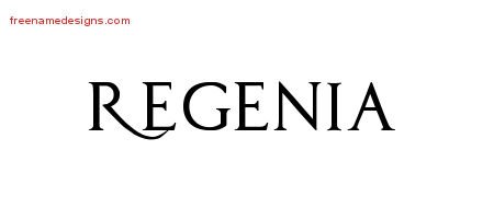Regal Victorian Name Tattoo Designs Regenia Graphic Download