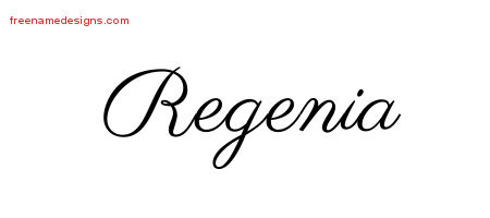 Classic Name Tattoo Designs Regenia Graphic Download