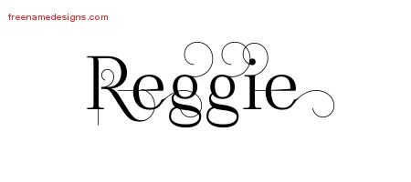 Decorated Name Tattoo Designs Reggie Free Lettering