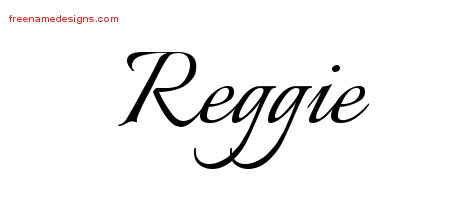 Calligraphic Name Tattoo Designs Reggie Free Graphic