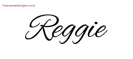 Cursive Name Tattoo Designs Reggie Free Graphic