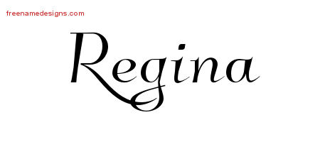 Elegant Name Tattoo Designs Regina Free Graphic
