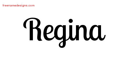 Handwritten Name Tattoo Designs Regina Free Download