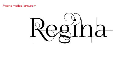 Decorated Name Tattoo Designs Regina Free