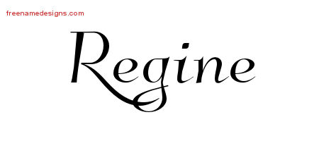 Elegant Name Tattoo Designs Regine Free Graphic