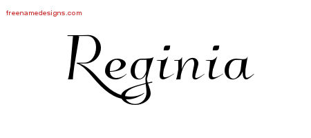 Elegant Name Tattoo Designs Reginia Free Graphic
