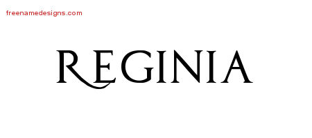 Regal Victorian Name Tattoo Designs Reginia Graphic Download